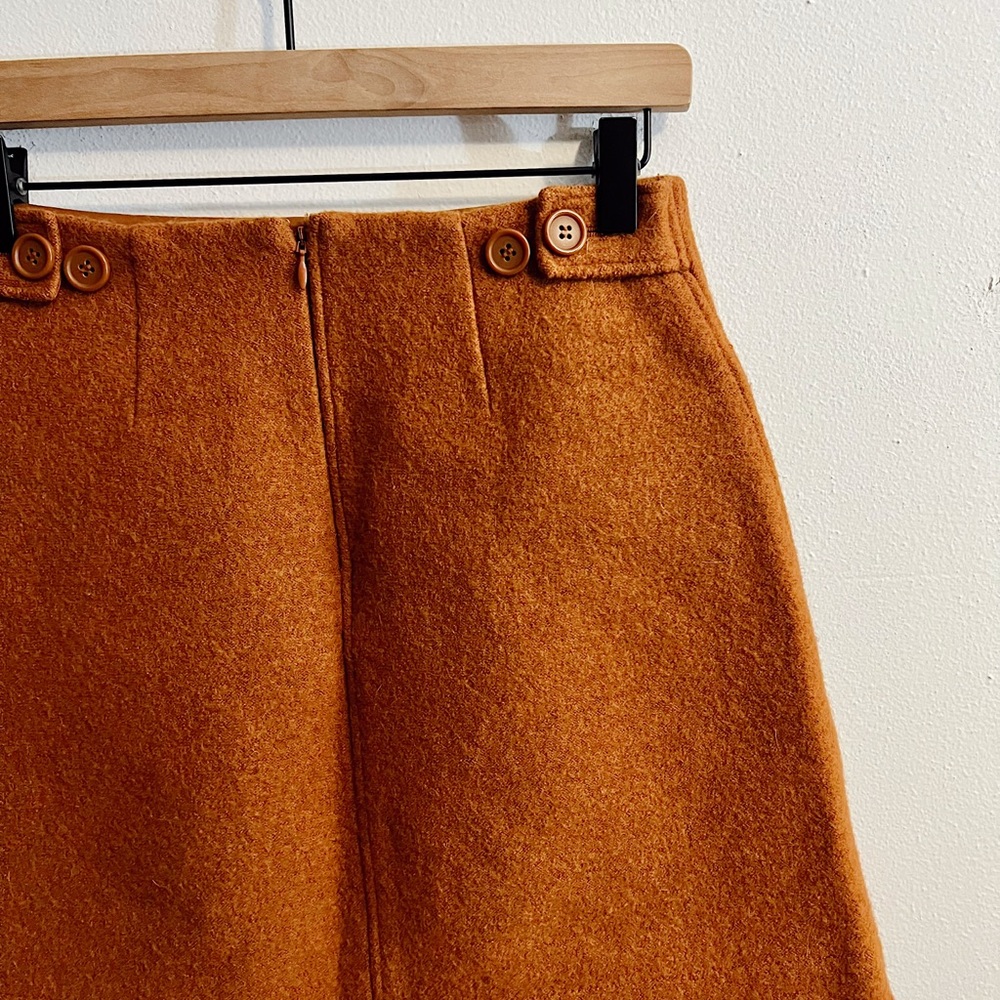 COS Rust Orange Wool Mini Skirt with Patch Pocket - Picture 6 of 8